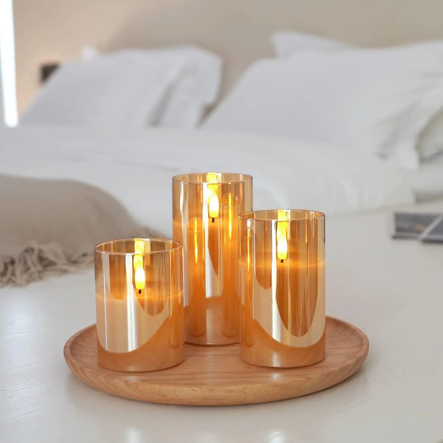 Bougies sans flamme 3D wick bougie LED électrique à piles avec télécommande pour fête hôtel mariage décoration d'anniversaire