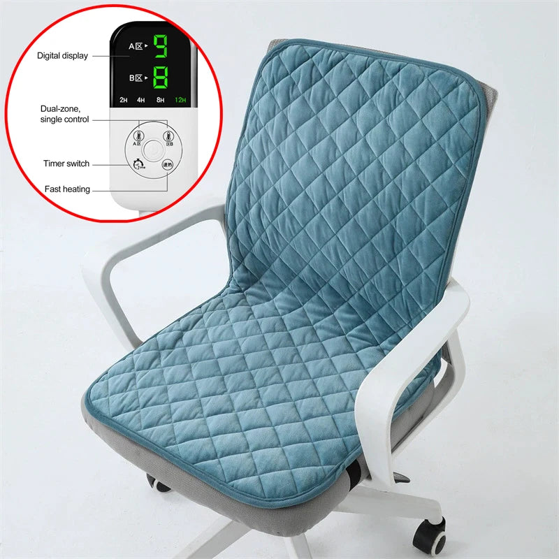 Coussin de siège chauffant électrique 45x90cm, tapis chauffant pour chaise de bureau, minuterie intelligente, coussin chauffant pour l'hiver, coussin de dossier intégré 220V