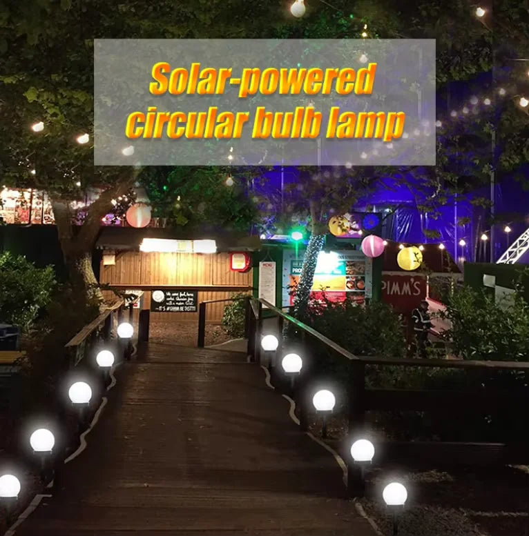 Style moderne jardin solaire pelouse lumières Camping en plein air paysage urbain décoratif LED étanche ampoule circulaire lampe économie d'énergie