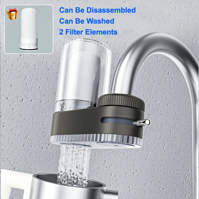 Purificateur d'eau du robinet, filtrage physique pour la maison, Kictchen, 2 éléments filtrants, filtre amovible et lavable, aérateur