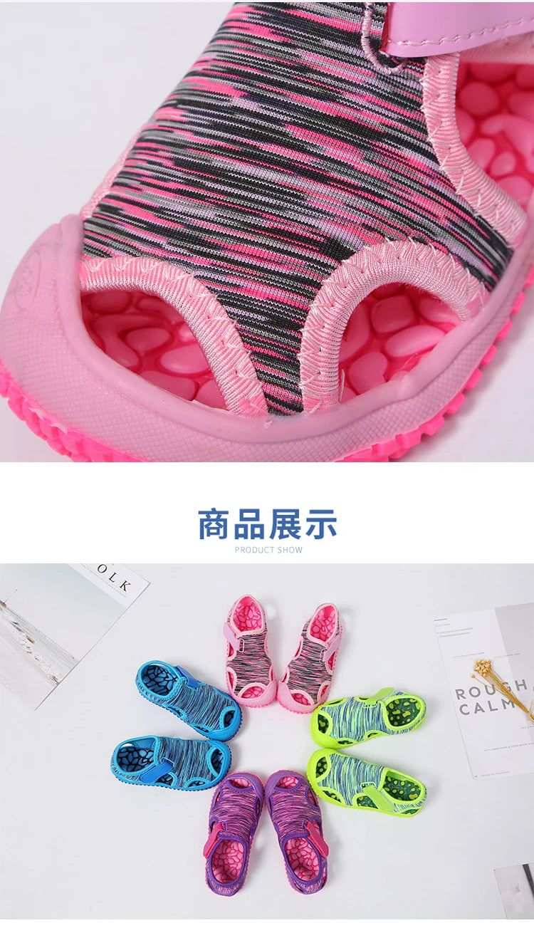 Sandales pour enfants pour garçons et filles, sandales de sport d'été à embout, chaussures de plage