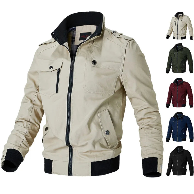 Bomber veste hommes mode décontracté coupe-vent veste manteau hommes 2024 printemps automne nouveaux vêtements d'extérieur chauds solide Stand mince veste hommes