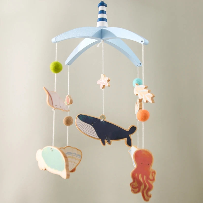 Hochets pour nouveau-né de 0 à 12 mois, jouets en feutre doux, cloche de lit de baleine, berceau Mobile suspendu, carrousel Musical, jouet pour garçons et filles, cadeau