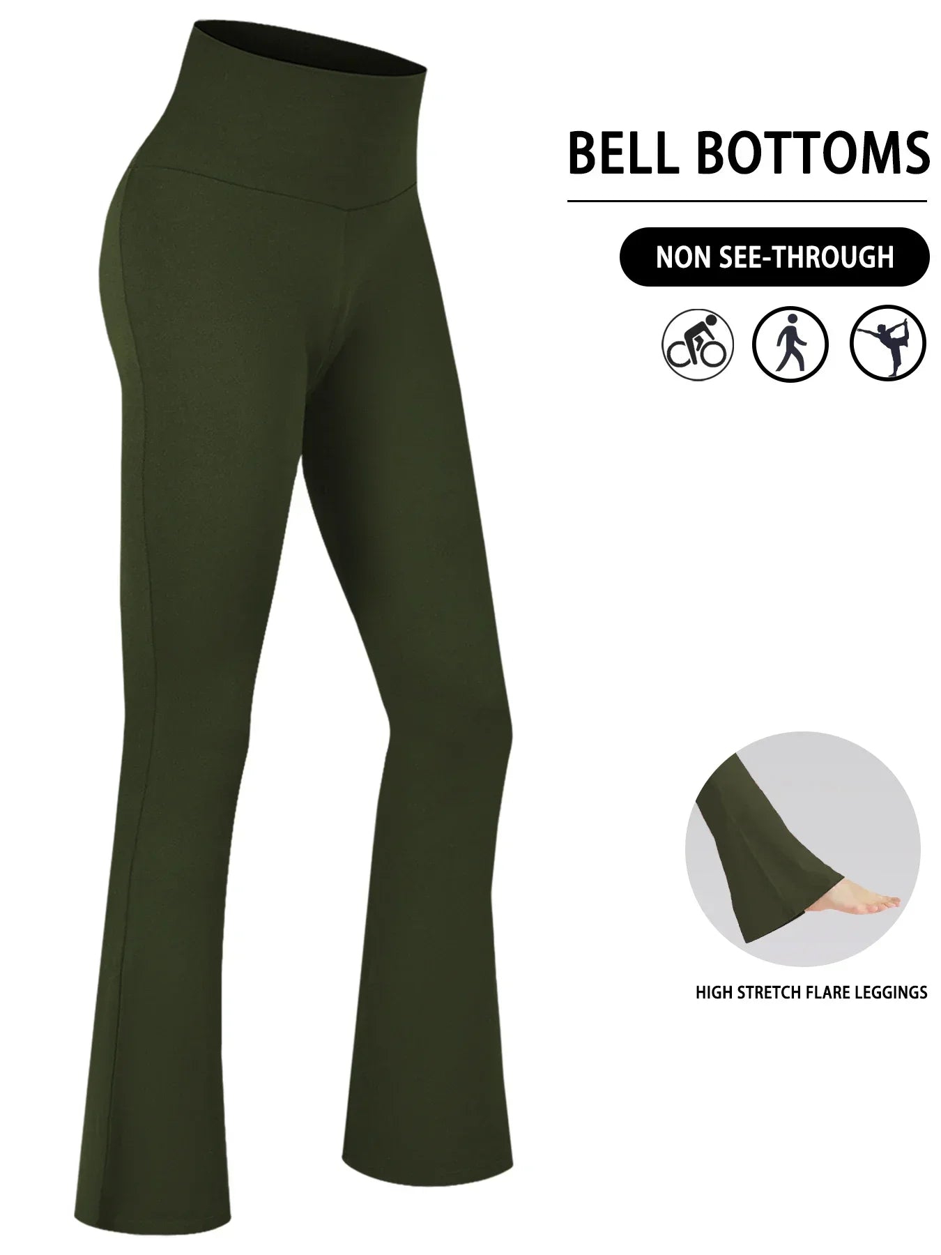 Pantalon évasé Super doux pour femmes, taille haute, contrôle du ventre, Leggings de Yoga, bas de cloche