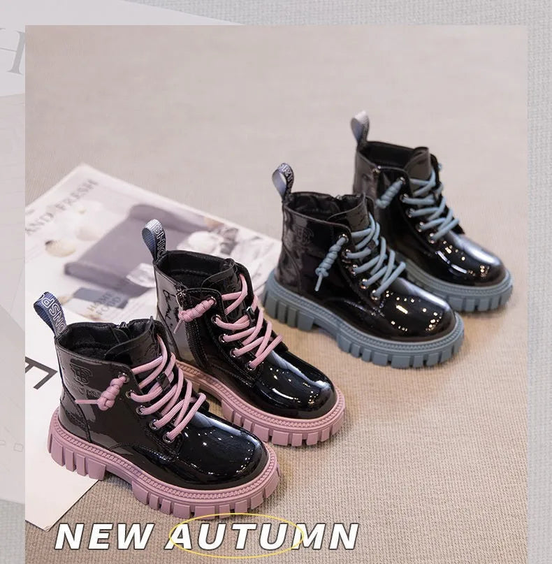 Bottes de neige imperméables pour enfants, style britannique, bottes de rinçage pour enfants, bottes chaudes pour garçons et filles, mode automne et hiver, 3 à 15 ans