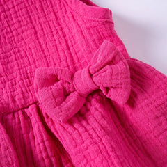 Costumes en mousseline de coton pour petites filles, couleur unie, gilet + short, ensemble de vêtements 2 pièces, sans manches, mignons et décontractés, tenues pour bébés filles