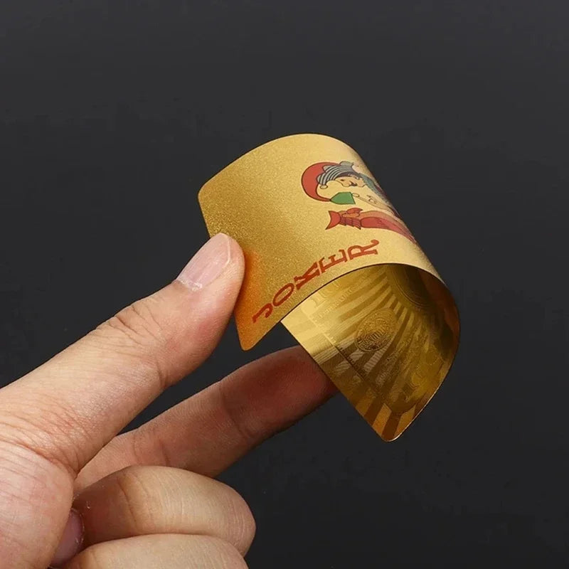 Carte de Poker en feuille d'or cartes à jouer en plastique de Style européen accessoires jeu de cartes étanches outils magiques
