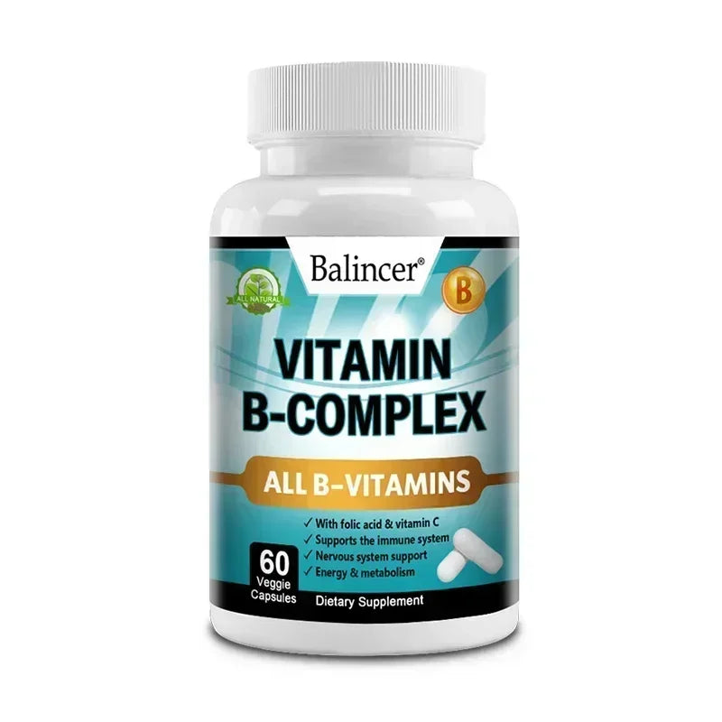 Complément complexe de vitamine B, contenant d'acide folique et de la vitamine C, soutient l'énergie, la santé immunitaire, le supplément antioxydant