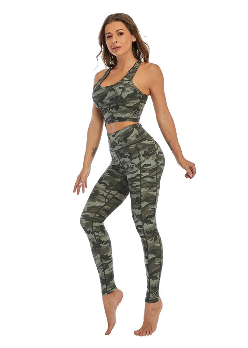 Cloud Hide – ensemble de Yoga Camouflage, vêtements de sport pour femmes, pantalons d'entraînement, Leggings, haut, soutien-gorge, chemise, costume de Fitness, S-XXL