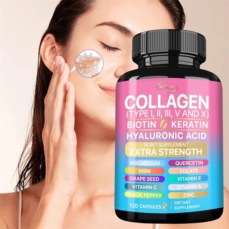 Supplément de collagène - Soutient la santé de la peau, augmente l'immunité et maintient le bien-être global, anti-âge