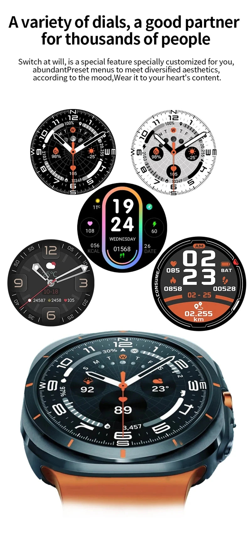 2025 nouvelle montre intelligente GT7 Ultra 1.52 pouces AMOLED HD affichage Bluetooth parlant sport Smartwatch hommes femmes montre cadeau