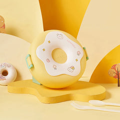 Boîte à lunch pour écolier, boîte à snack, boîte à bento étanche de dessin animé, sacs à lunch avec fourchette, cuillère, micro-ondable à 3 compartiments