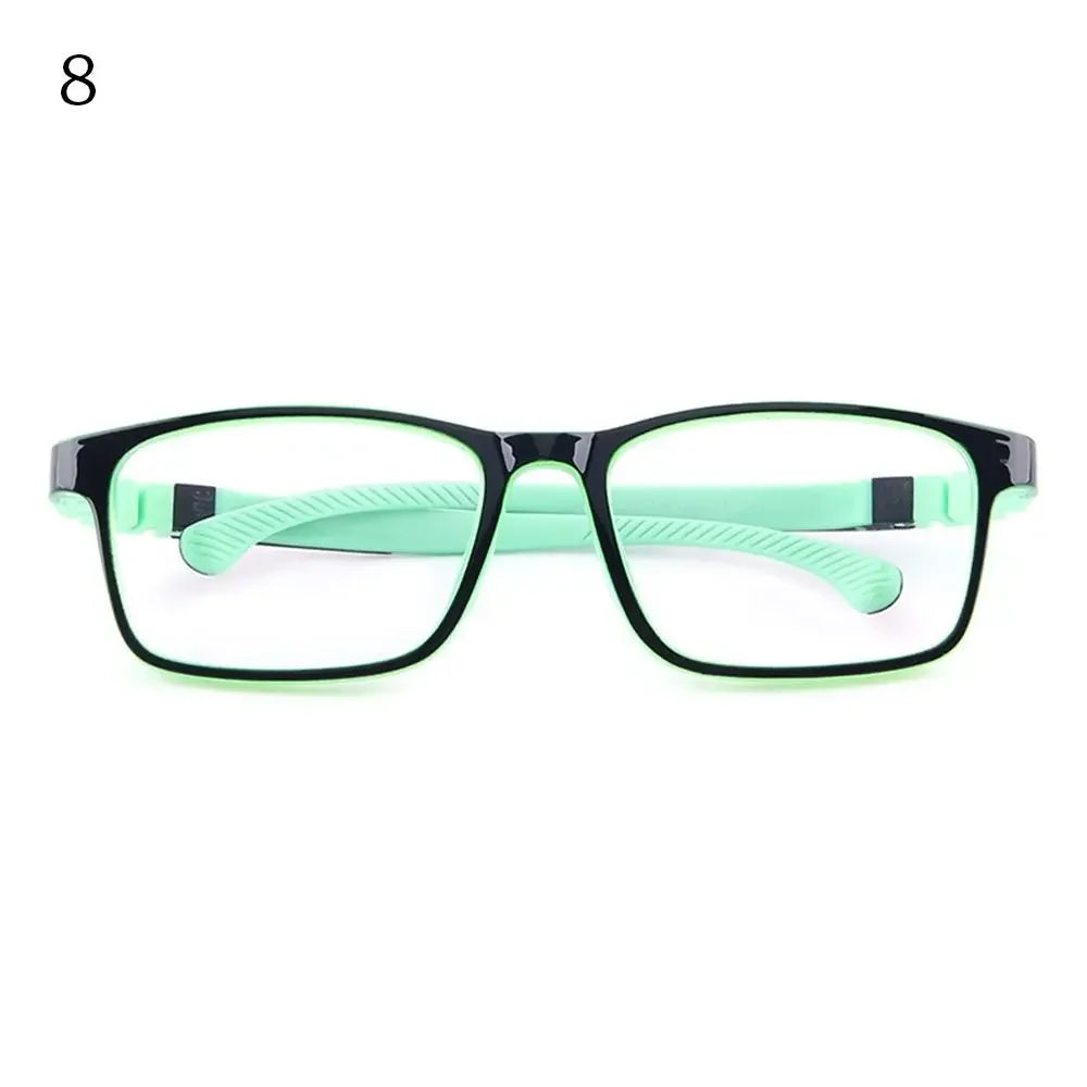 Children's blue light blocking glasses, silicone, for boys and girls, for computer use, ultra-lightweight, square, transparent