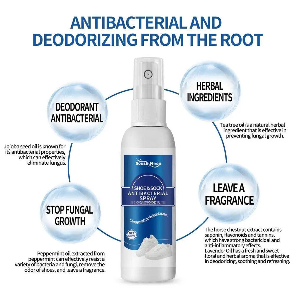 Désodorisant pour pieds de chaussures, vaporisateur naturel, étiquettes de recharges, élimination des odeurs, anti-transpiration, soins des pieds, parfum dépistolet ant pour chaussures