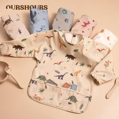Bavoirs imperméables pour nouveau-né, bavoir blouse de peinture pour enfants à manches longues pour garçons et filles, tablier d'alimentation facile à nettoyer, articles pour bébé