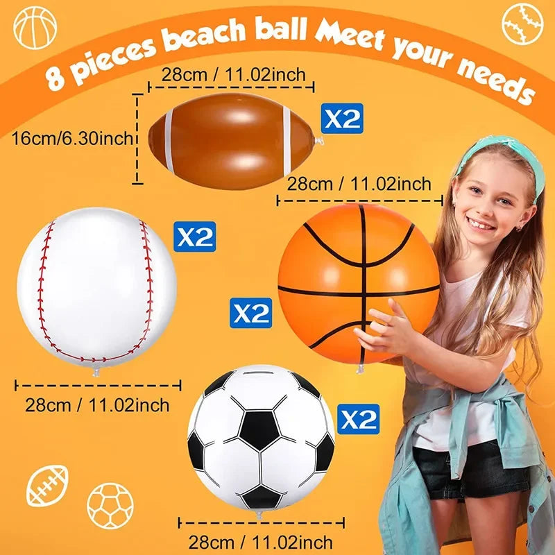 Inflatable beach ball, football, baseball, rugby, basketball, pool toy, inflatable hello ball, summer sports, children's gift, ball