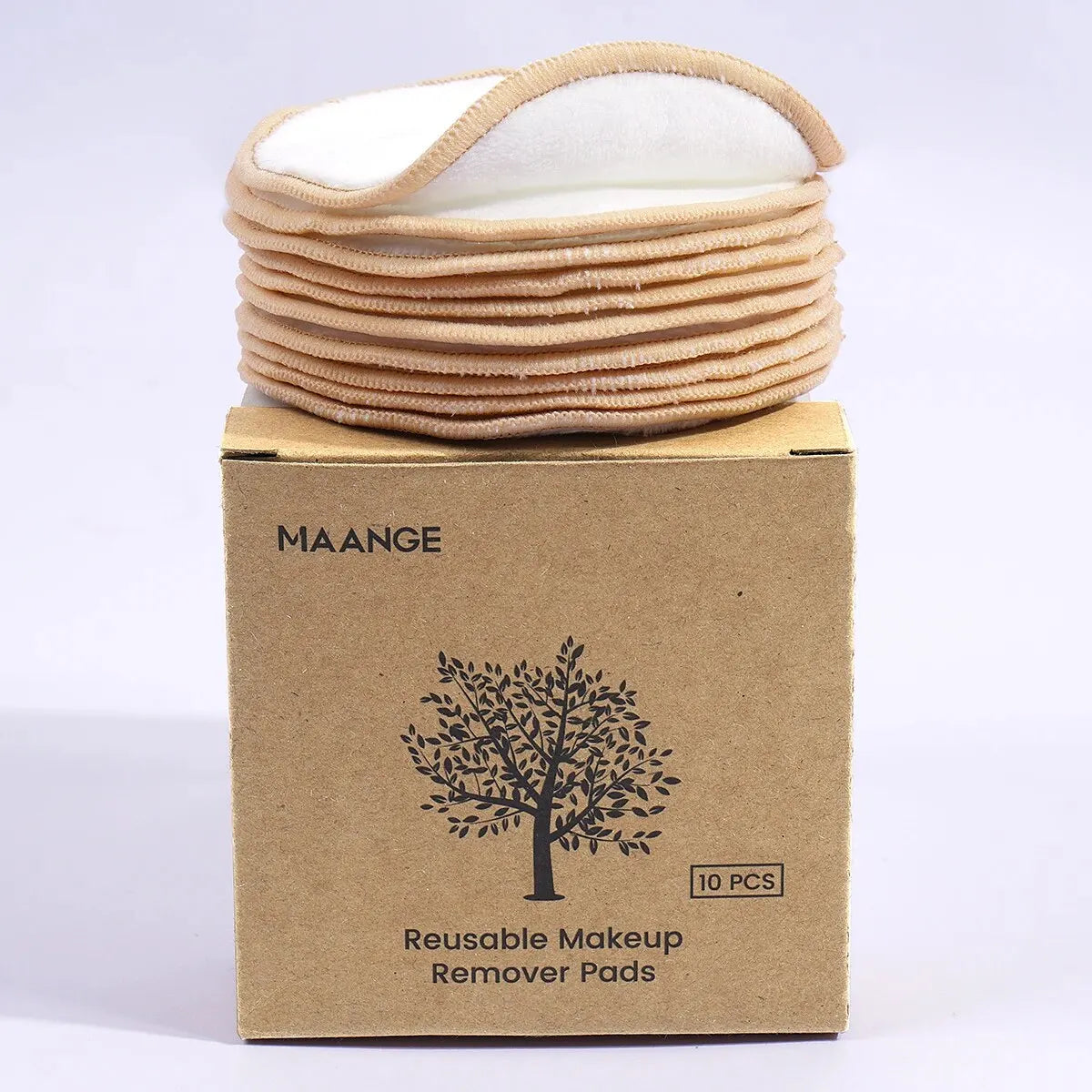 MAANGE-Tampons démaquillants réutilisables, lavables, pour le nettoyage du visage, éponge propre, crème liquide, démaqucorporelle, outils cosmétiques, 10 paquets