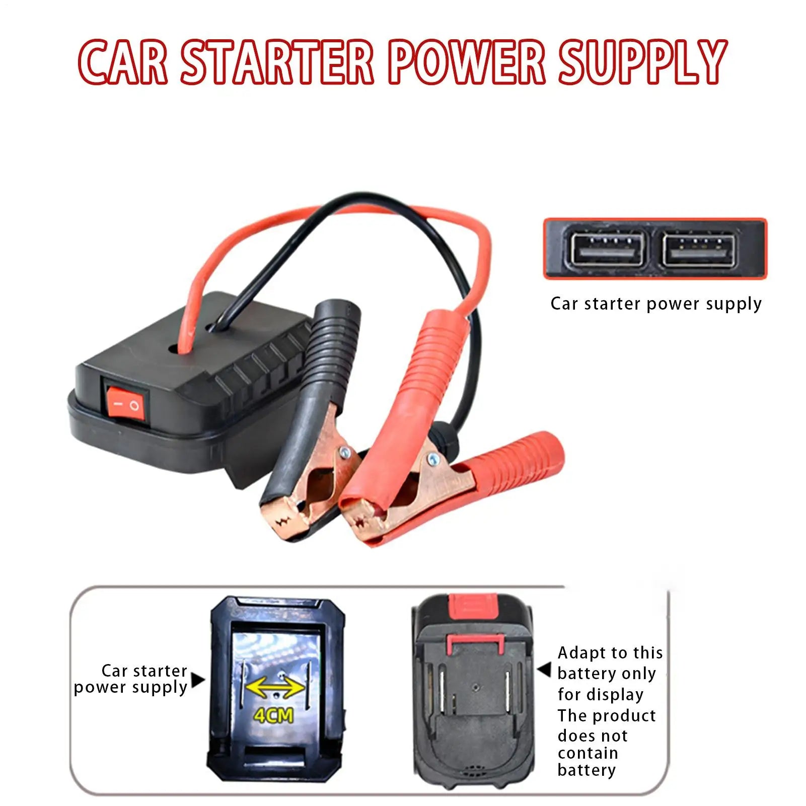 Démarreur de saut de batterie de voiture, Boosters d'urgence, démarreur de saut de voiture, batterie externe, démarreur de saut, boîte de cavalier au Lithium