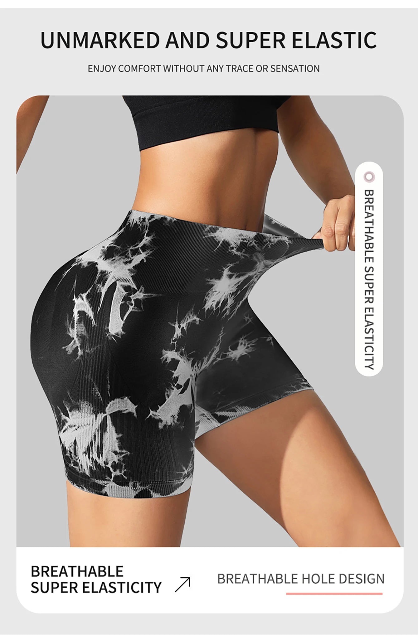 Leggings sans couture Tie Dye pour femmes, pantalons de Yoga taille haute, froissés, collants élastiques de levage des fesses, Leggings de sport à large ceinture