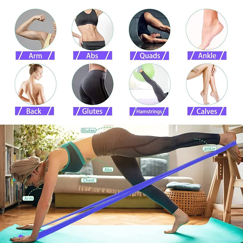 Ensemble de bandes de résistance bande élastique TPE 4 niveaux de résistance exercice entraînement récupération Fitness Yoga Pilates rééducation musculation