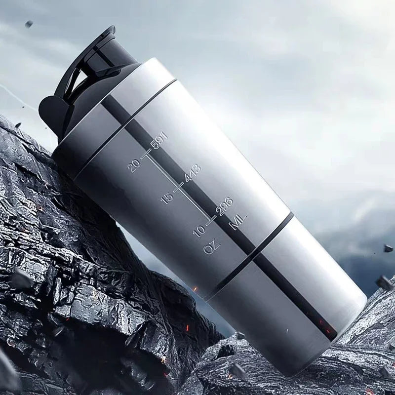 Tasse de secoueur de protéines en acier inoxydable, tasse de sport de Fitness Portable, Shakers de Nutrition, bouteilles d'eau, tasse d'eau, Shakers portables
