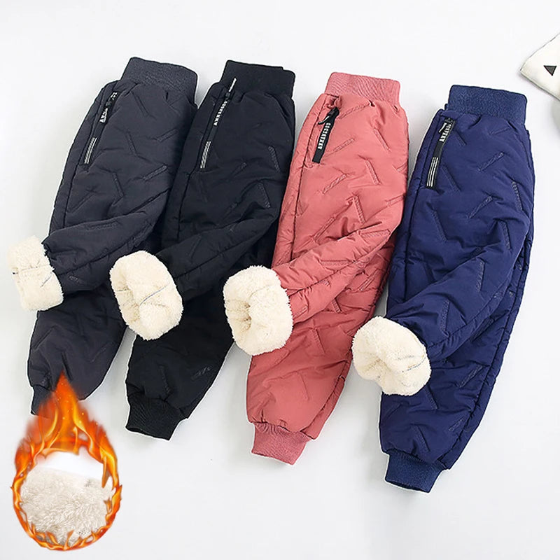 Filles hiver chaud mode cachemire coton pantalon pour garçons âgés de 3 à 12 ans enfants décontracté imperméable épaissir pantalons de survêtement vêtements pour enfants