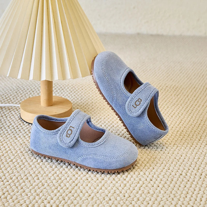 Chaussures en cuir pour enfants 2025 printemps automne nouvelles filles coréennes chaussures de princesse à semelles souples givrées sandale Super douce et confortable