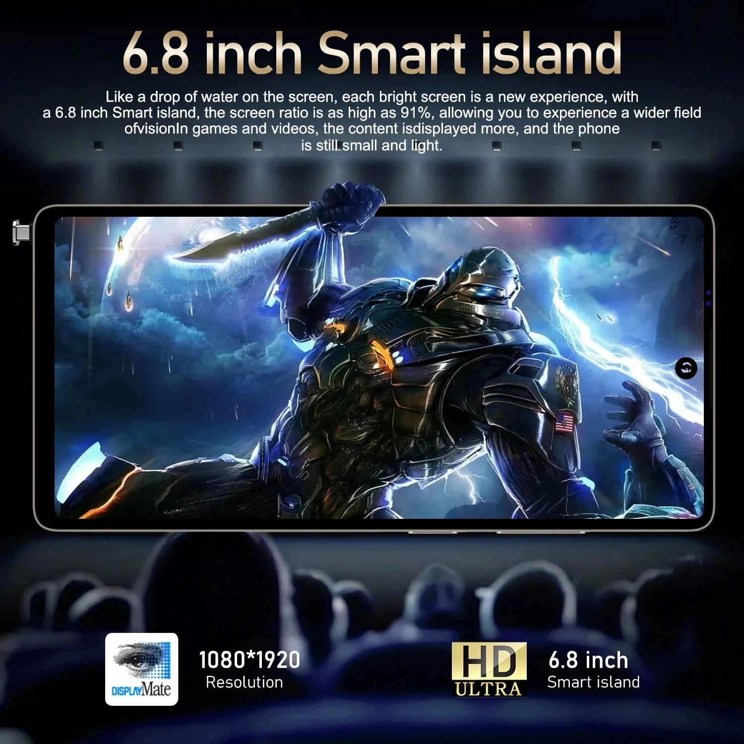 Vision mondiale S25 Ultra Smartphone 5G Android 12 8GB RAM 512GB ROM 6.8 pouces téléphone 1920x1080HD 24 + 48MP 4 5G réseau téléphones mobiles