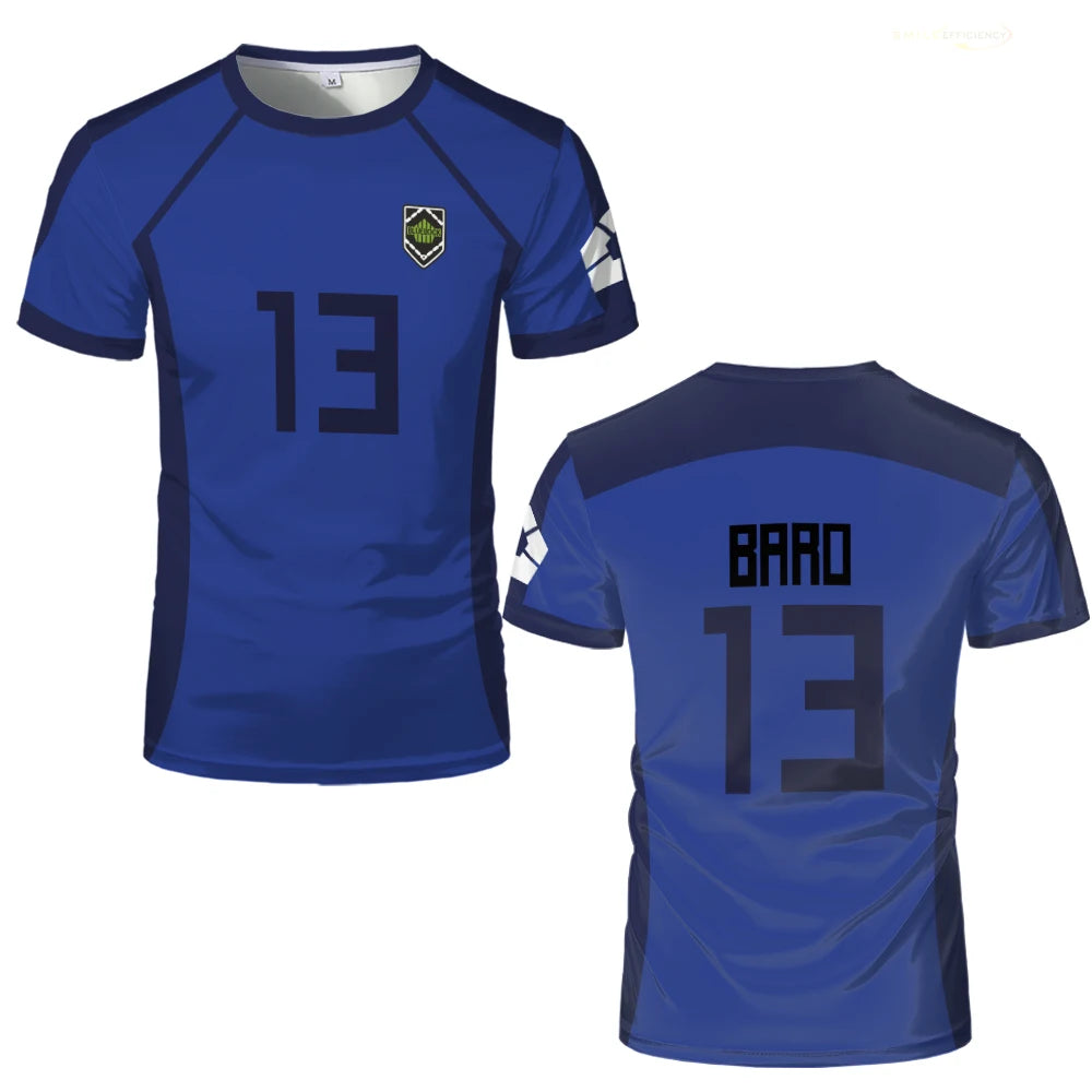 T-shirt homme ISAGI 3D imprimé, sport, séchage rapide, respirant, anime cosplay, Harajuku, équipe de football, ample, entraînement, manches courtes, été