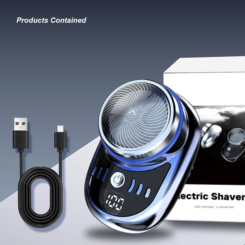 Mini rasoir électrique de voyage pour hommes, avec affichage numérique, tondeuse à barbe, lavable, Rechargeable, format de poche, Portable
