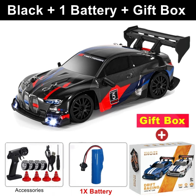 4WD RC Drift Car, High-Speed ​​Remote Control Racing Vehicle with LED Lights, 2.4GHz Radio, 4x4 Off-Road Truck, Children's Toy