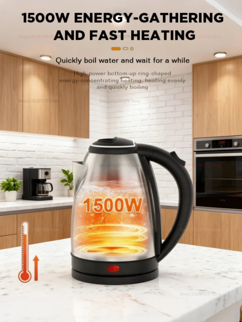 Bouilloire électrique 2L, appareils de cuisine en acier inoxydable, bouilloire intelligente, chaudière à eau Portable pour voyage d'hôtel, bouilloire à eau de cuisine