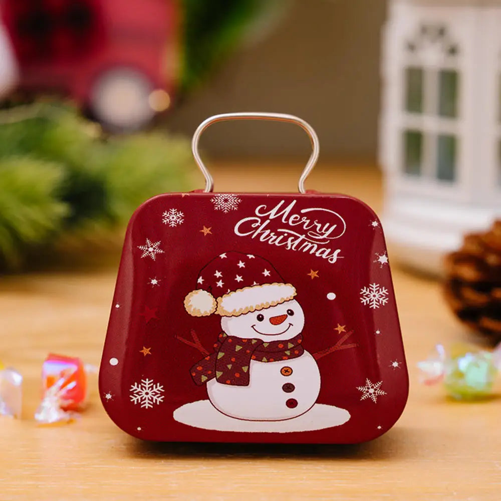 Metal storage box for Christmas decoration, handbag shape, 18 jars, jewelry case, children's gift, storage boxes, open Christmas party, 2024