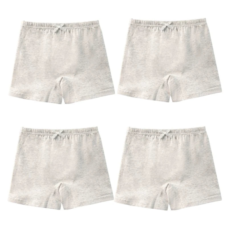 Culottes pour enfants filles, 4 pièces, pantalons de sécurité respirants en coton doux, sous-vêtements de couleur unie, Leggings quatre saisons à la mode pour 2 à 13 ans