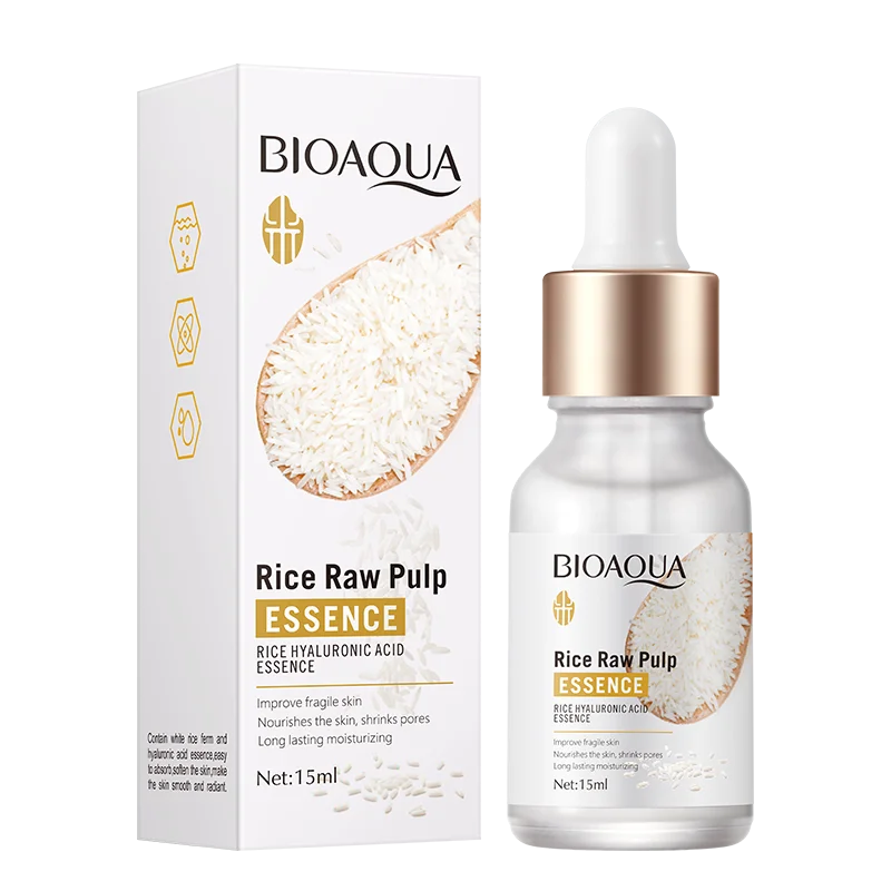 BIOAQUA Essence de riz acide hyaluronique Essence pour le visage nourrissant hydratant blanchissant Anti-rides sérum soins de la peau du visage