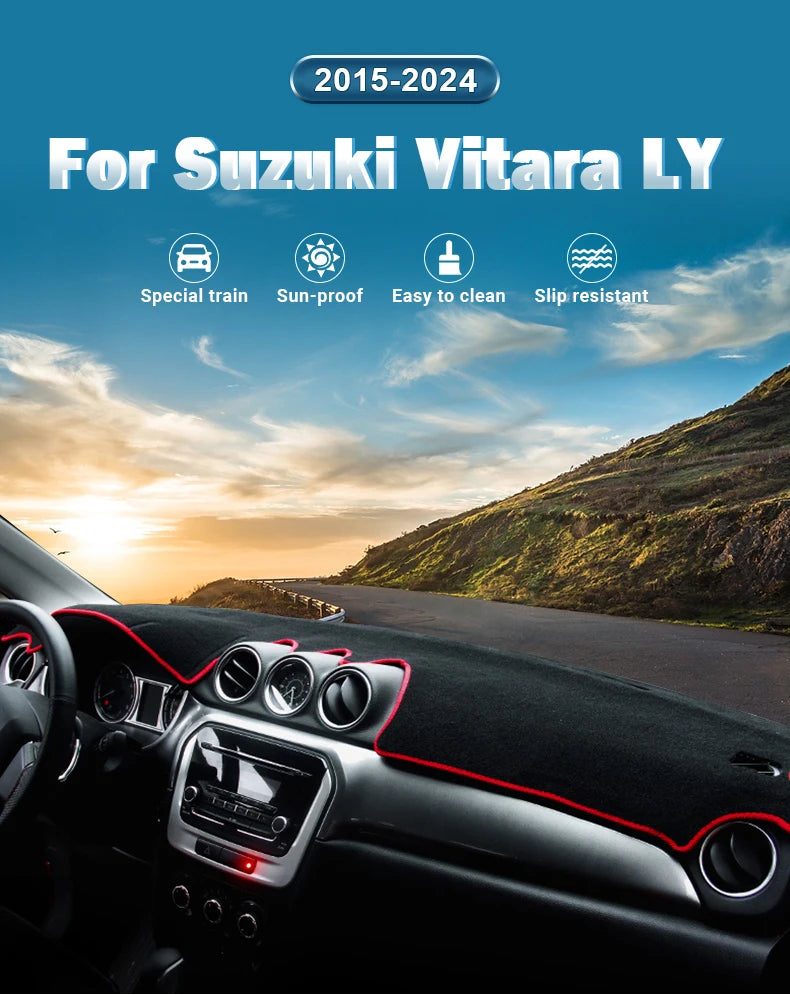 Pare-soleil pour tableau de bord de voiture, accessoires antidérapants, pour Suzuki Vitara LY 2015 2016 2017 2018 2019 2020 2021 2022 2023 2024
