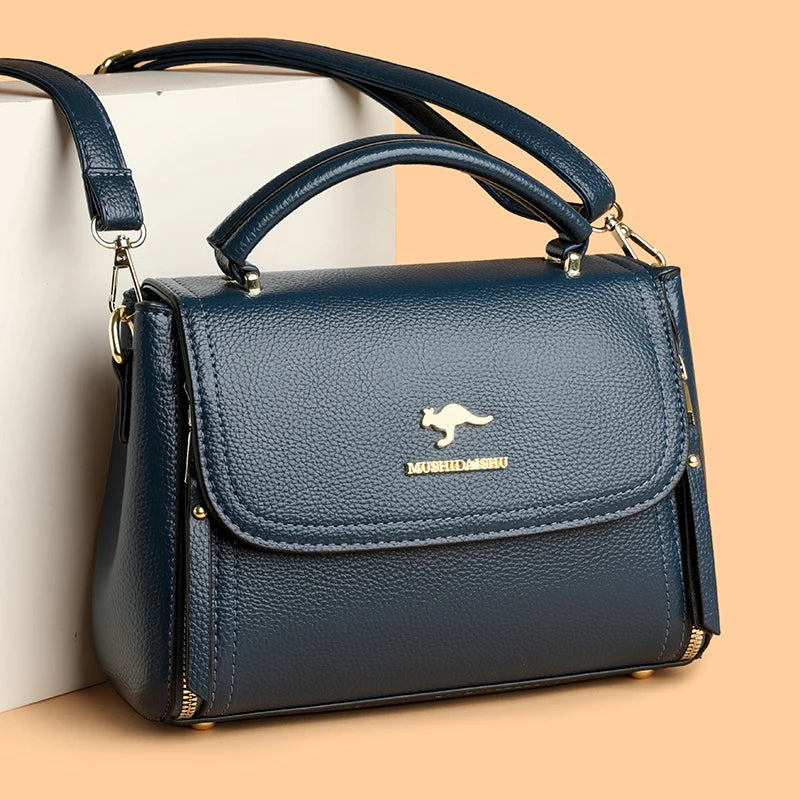 Women's soft leather top-handle bags, luxury design, insider messenger bags, high-quality handbags and purses, CommConsul Handbag 