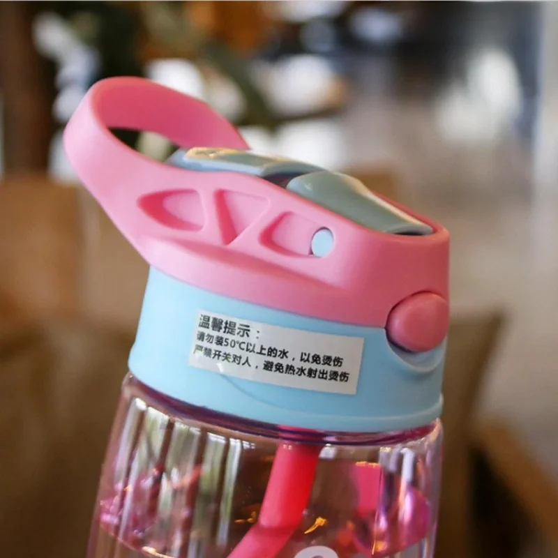 Bouteille d'eau portable avec paille et poignée pour enfants, gobelet pour enfants, 1PC