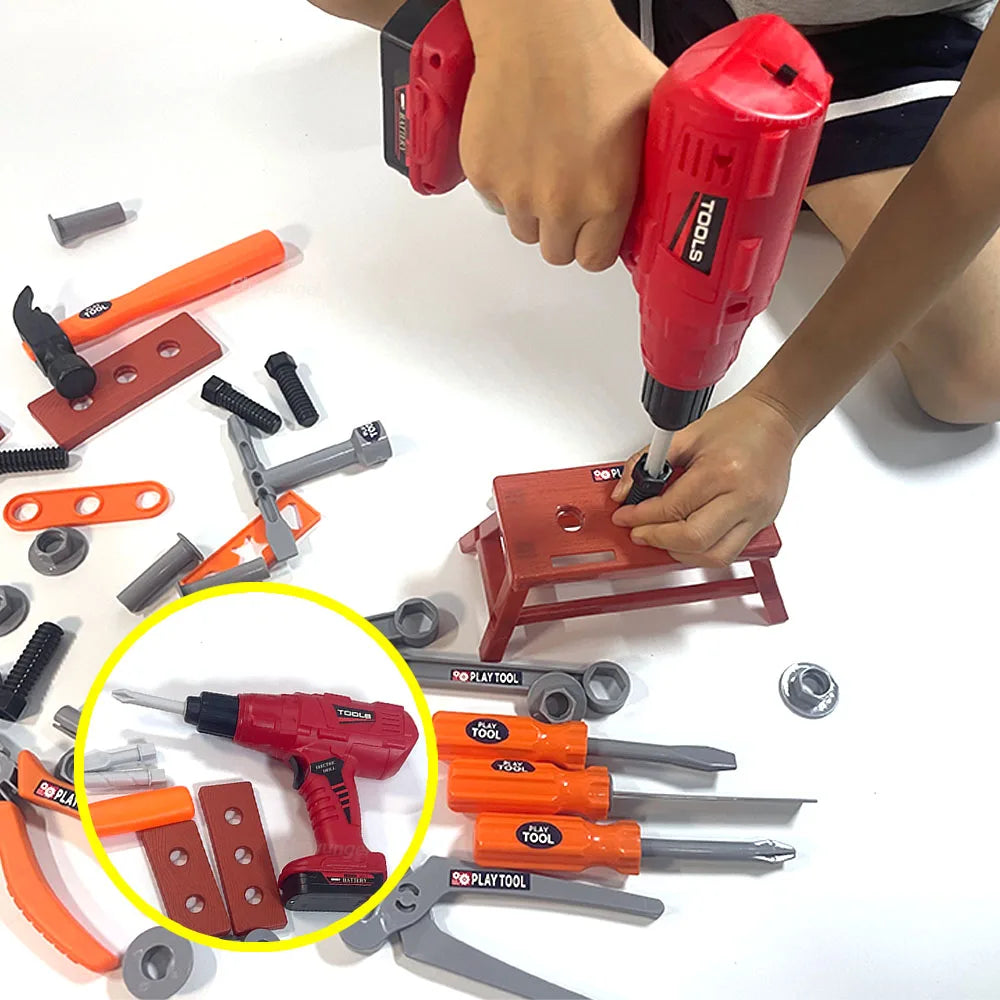 Ensemble d'outils pour enfants, jouets 38/41/42 pièces, Kit d'outils de Construction de réparation pour tout-petits, jouets éducatifs d'apprentissage, cadeau pour garçons et filles