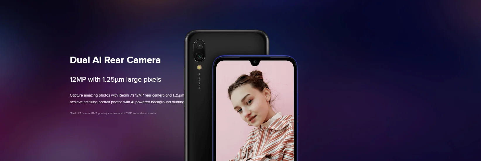 Firmware mondial Xiaomi Redmi 7 smartphone double SIM Solt téléphone portable Android e double caméra téléphone utilisé