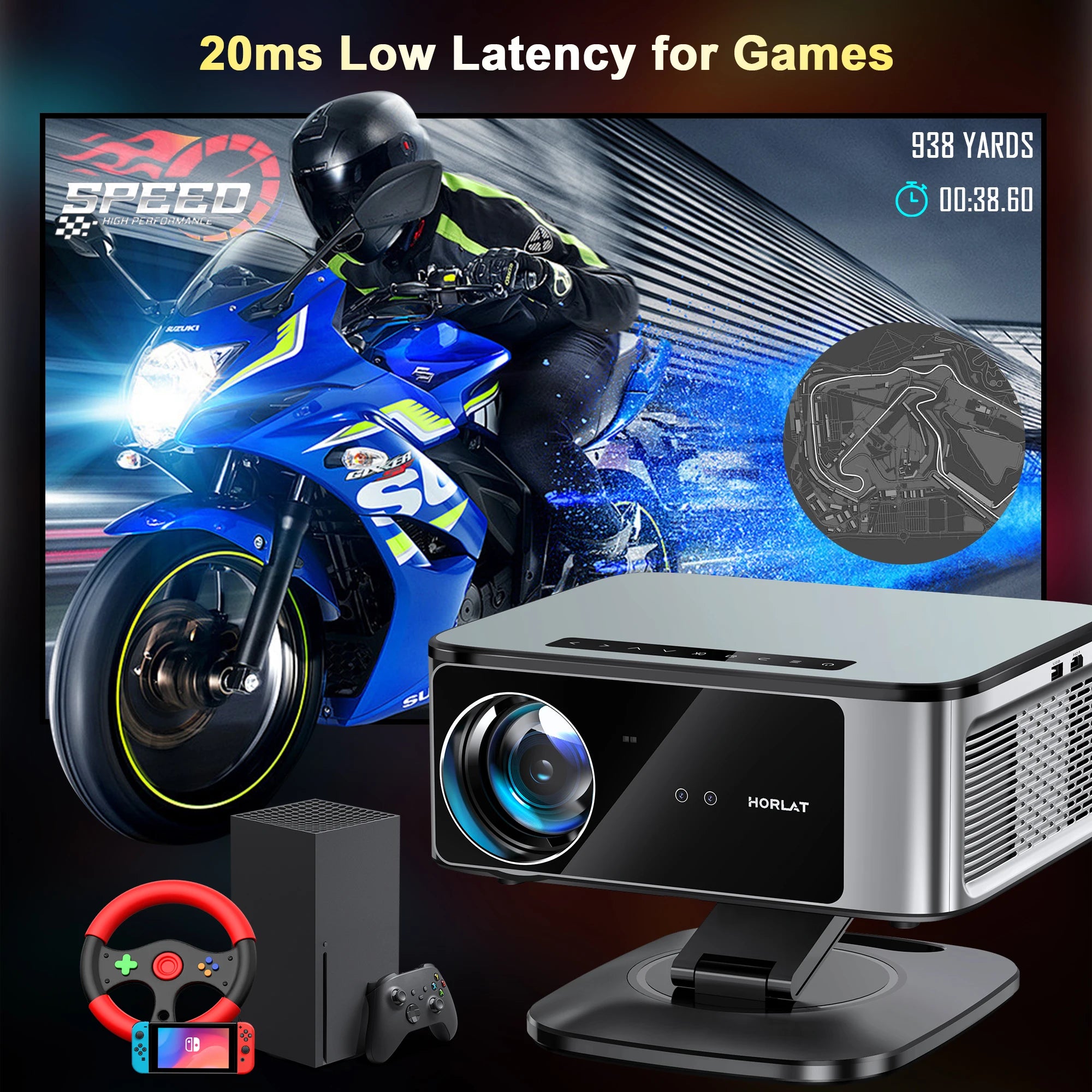 2025 Horlat 45000 Lumens 4K UHD projecteur Laser TOF Focus Android 12 WiFi 1080P Full HD projecteur de cinéma maison pour Netflix