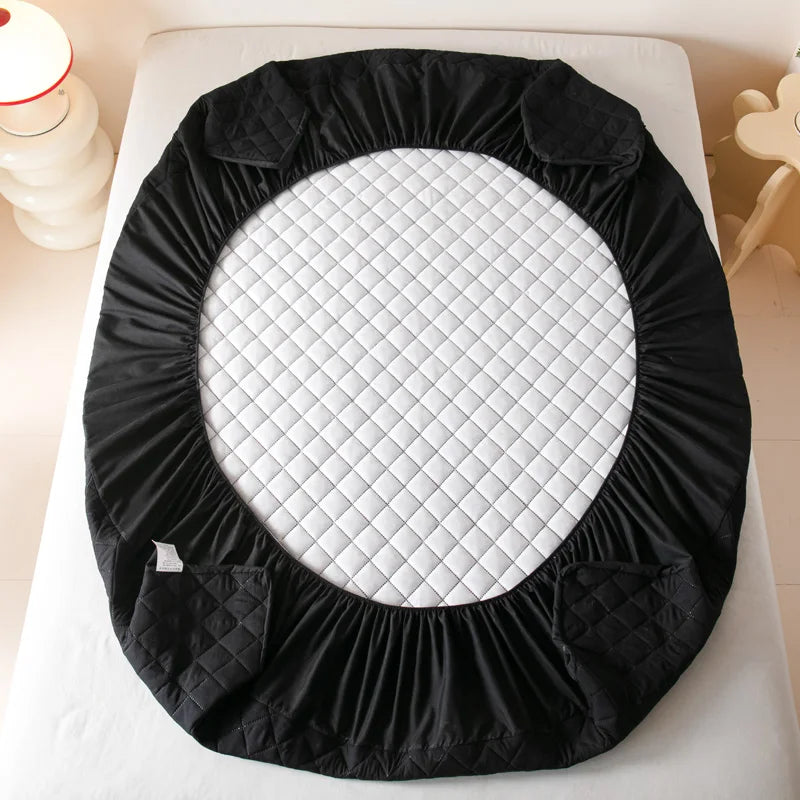 Housse de matelas 100% imperméable, drap-housse épais de couleur unie, simple/Queen/King, 135x200cm, 160x200cm, housse de lit souple