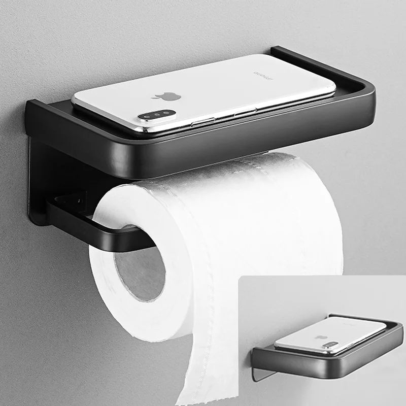 Boîte à mouchoirs de salle de bain, support de rangement de salle de bain, papier toilette, rouleau de papier toilette, téléphone portable, mural, non