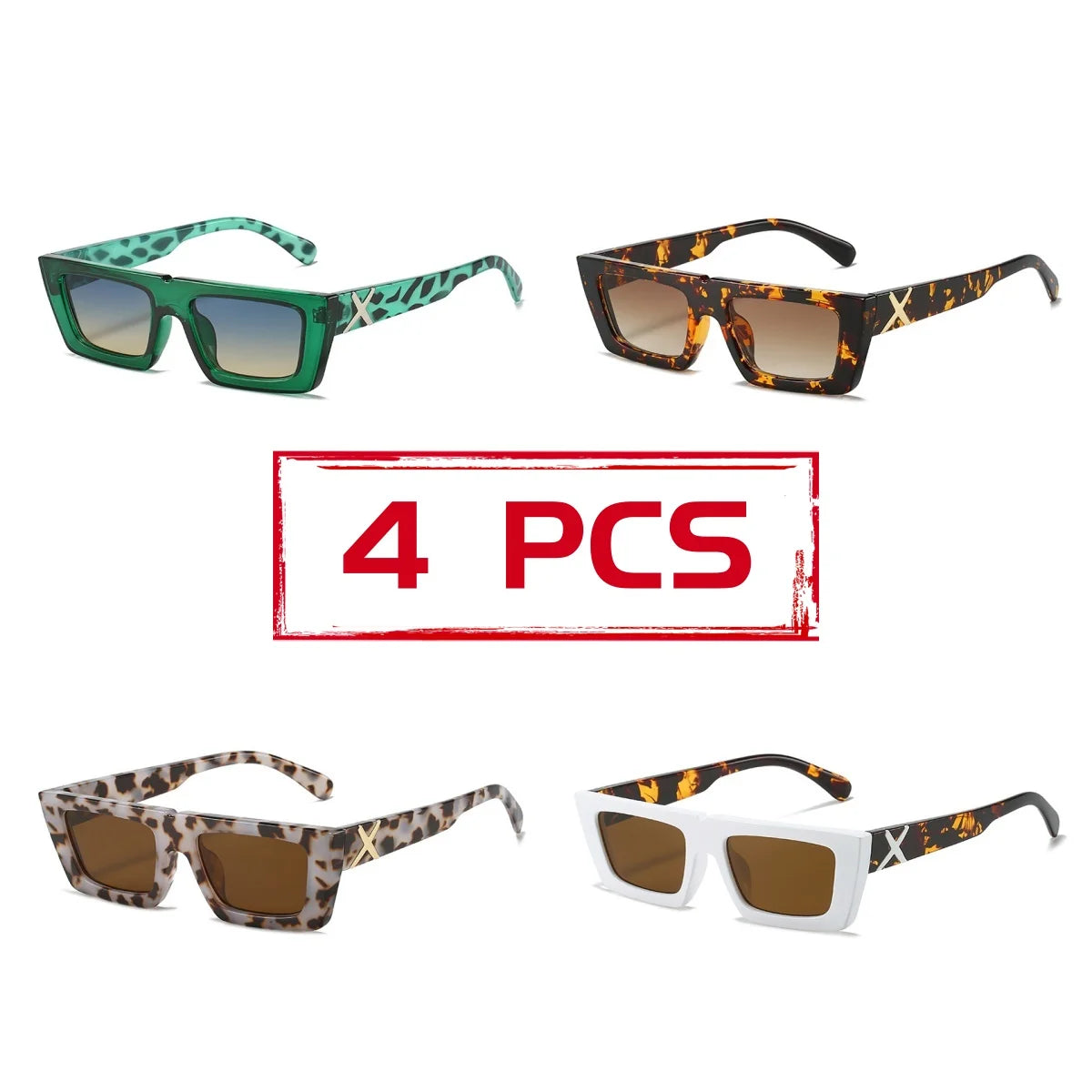 Lunettes de soleil à spoage X, petit cadre carré, temples personnalisés, accessoires streetwear quotidiens pour femmes, protection UV pour hommes, conduite