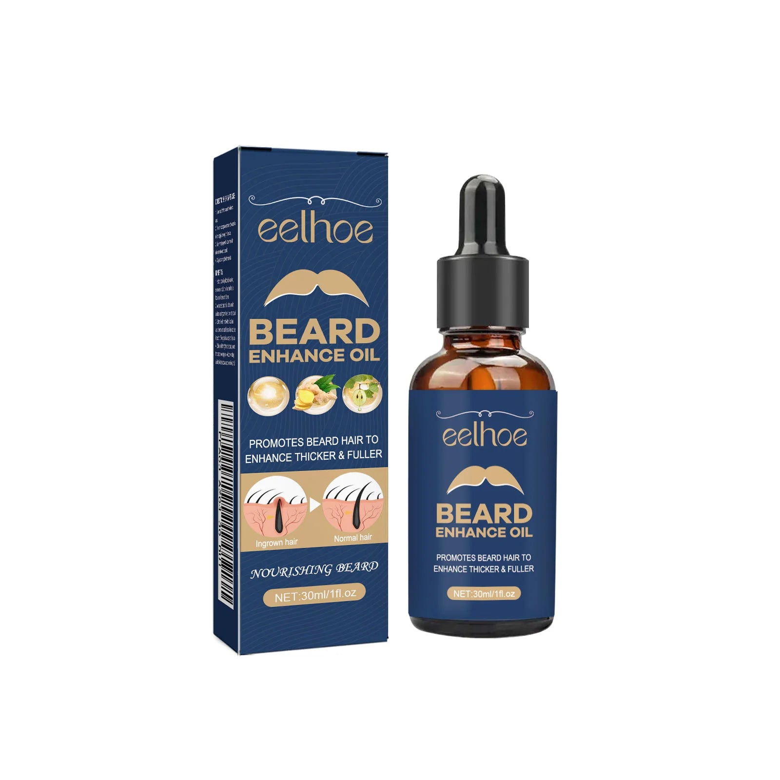 Huile de soin pour barbe, hydratante, adoucissante, nourrissante, brillante, nourrissante, épaississante, pour le toilettage et le soin de la barbe pour hommes