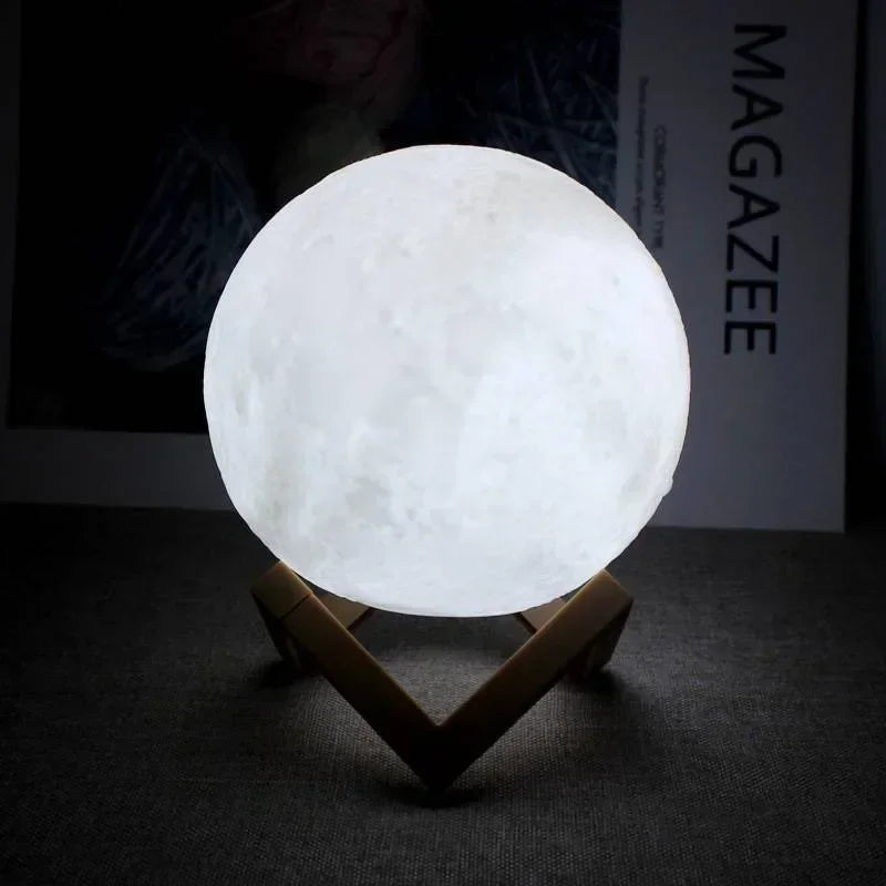 8CM LED veilleuse impression 3D lune lampe chambre décor MoonLight pour enfants cadeaux décorations créatif chevet atmosphère éclairage
