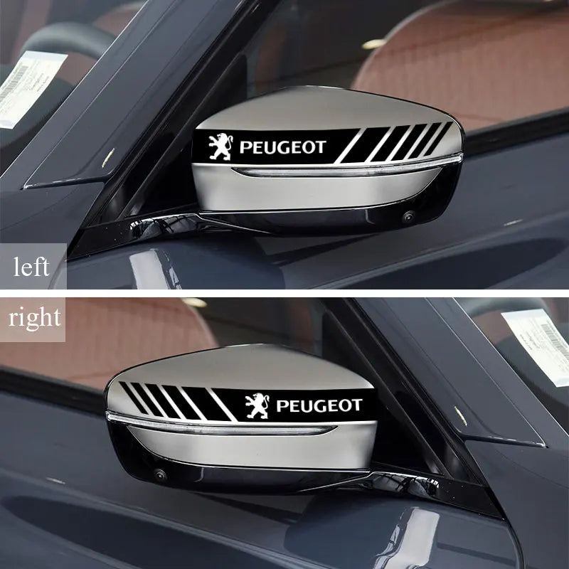 Bandes de course à rayures en PVC pour voiture, autocollants pour rétroviseur, Badge pour Peugeot 608 107 BB1 HX1 Partner 3008 4008 2008 5008 4007 6008