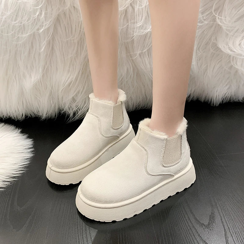 2025 nouvelles bottes de neige à semelles épaisses pour femmes en peluche chaude marque de luxe bottines de créateur hiver Mujer Botas nouvelles bottines pour femmes