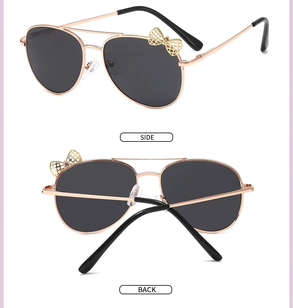 Lunettes de soleil mignonnes pour enfants, monture métallique, mode filles, lunettes de cyclisme en plein air, lunettes de fête, fournitures de photographie