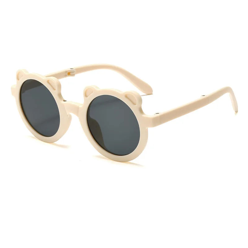 Mignon petit ours pliant enfants lunettes de soleil garçons filles Protection solaire lunettes de soleil mode bébé Protection UV lunettes pour enfants